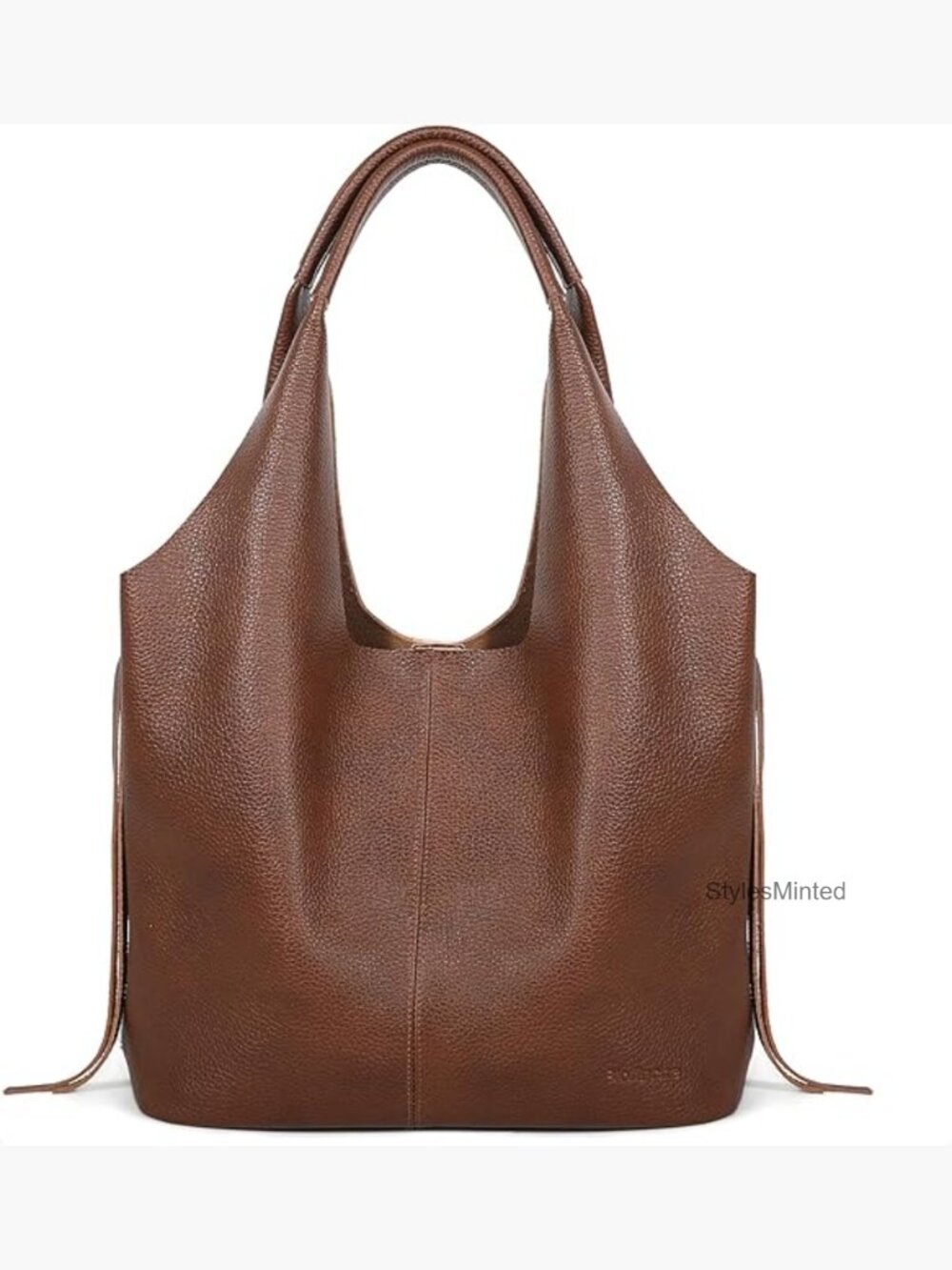 Genuine Leather Hobo Bag Large Tote Oversized Slouchy Crescent Shoulder Work